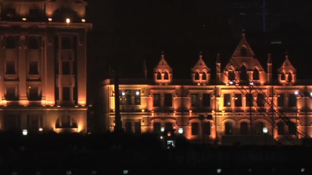 Shanghai Skyline at Night — Stock Video